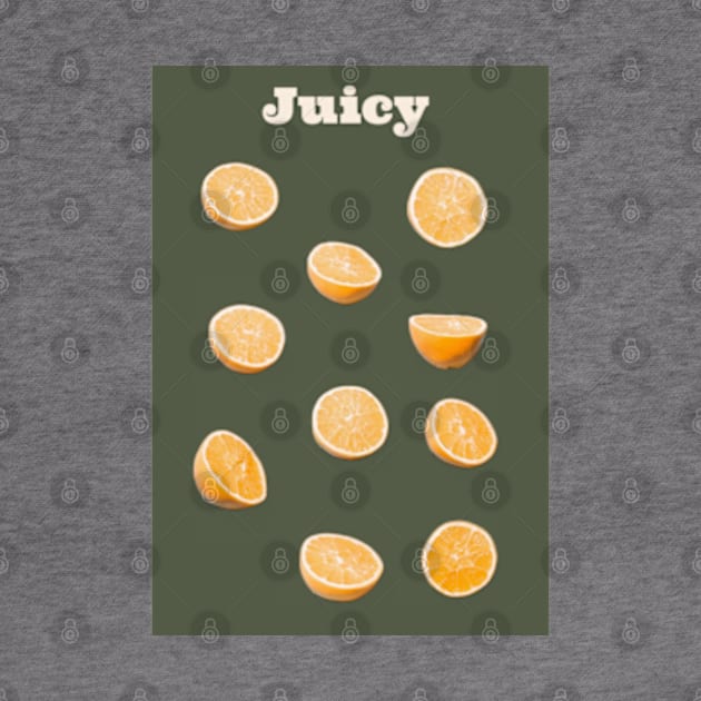 Juicy orange fruit pattern for fresh summer vibes - modern figurative art - green background by punderful_day